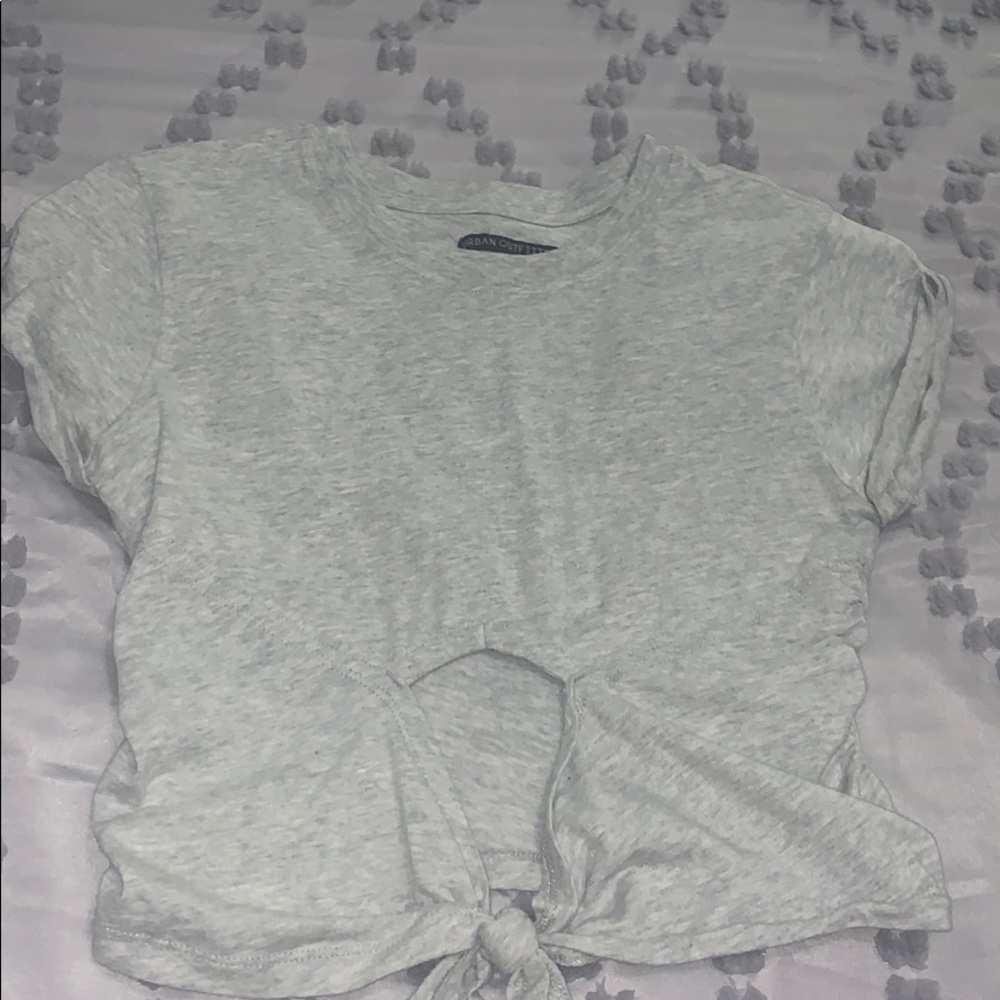 Gray crop top